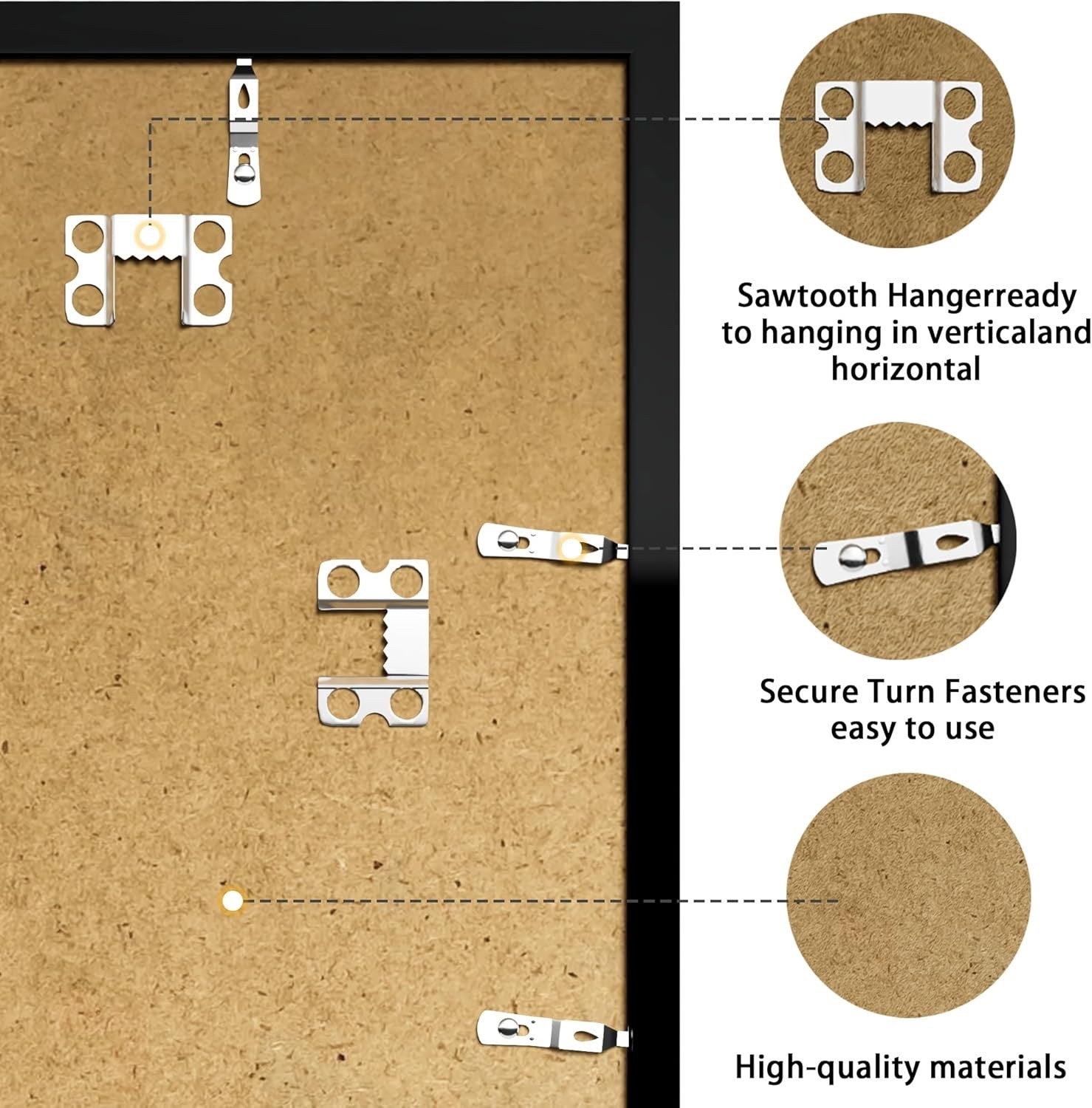 50x70cm Black Picture Frame w A2 Mount Wall Mounted Plexiglass