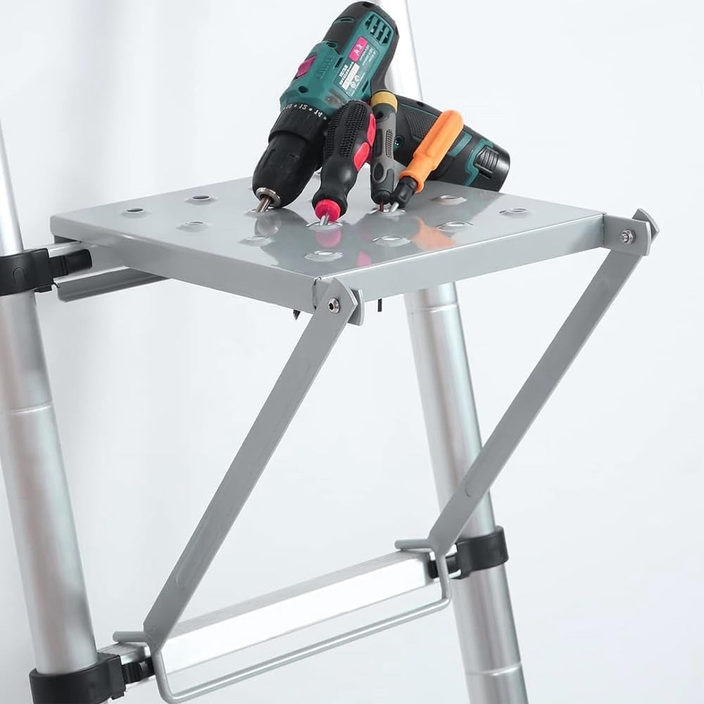 Extension Ladder Work Platform Tool Stand Anti Slip 330lb Capacity Foldable