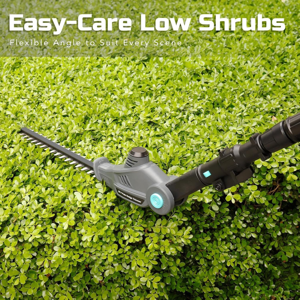 Cordless Telescopic Hedge Trimmer Long Reach 2x 2.0Ah Batteries Adjustable