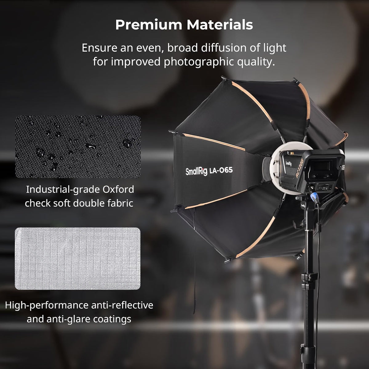 Softbox Octagonal 65cm Quick Release Bowens Mount Diffuser Grid Carry Bag COB