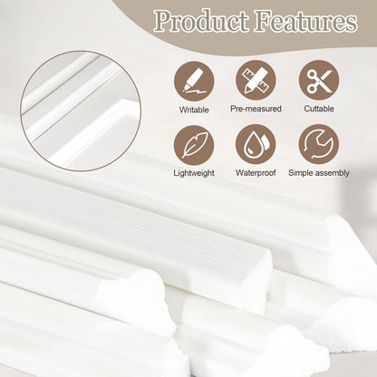 Wall Panelling Panels Wainscoting Peel Stick Moulding Kit 34Pcs Home Decor
