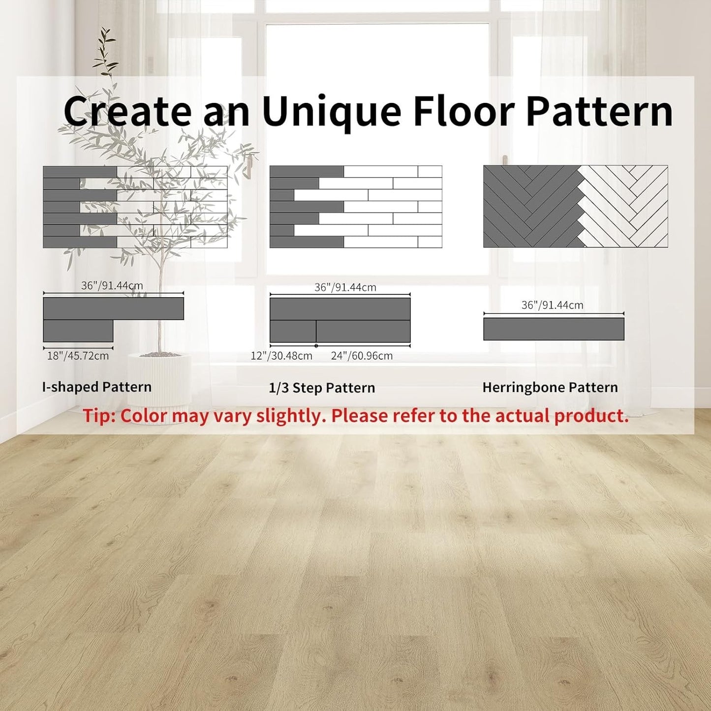 Vinyl Floor Planks Self Adhesive 36 Pack 5sqm Waterproof Wood Effect Tiles Home