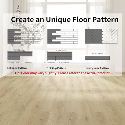 Vinyl Floor Planks Self Adhesive 36 Pack 5sqm Waterproof Wood Effect Tiles Home