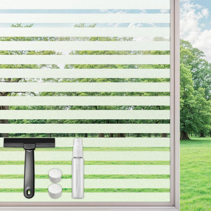 Window Film Privacy Frosted 60x200cm Medium Stripes Static Cling No Glue Glass R