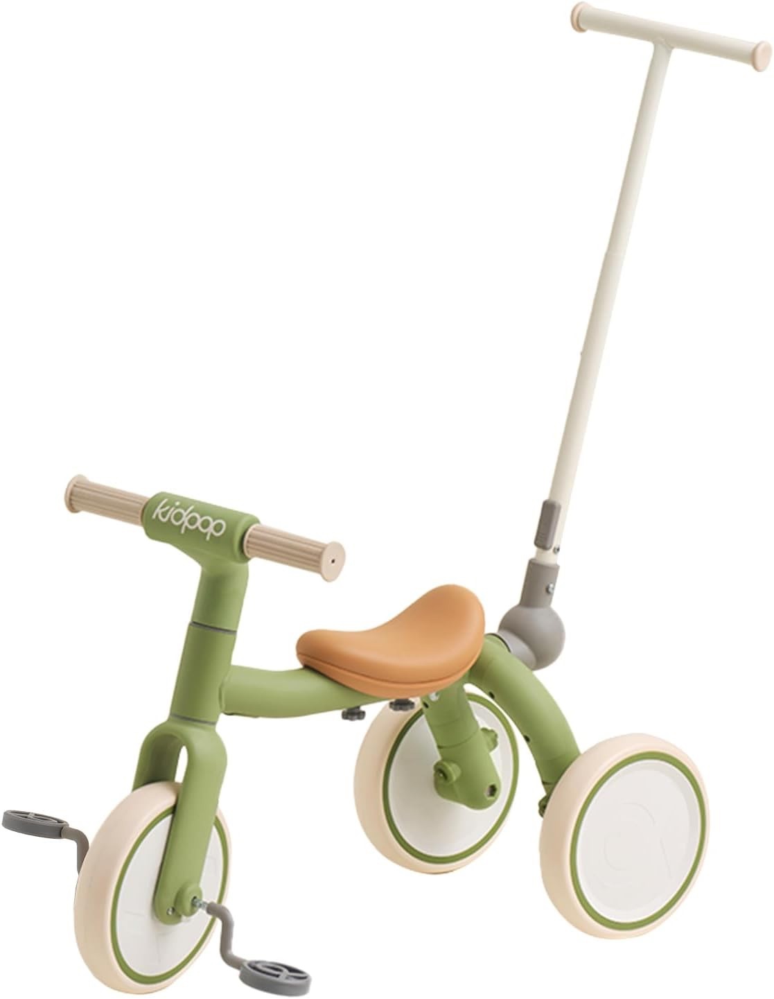 Kids Tricycle Stroller Balance Bike 3in1 Pedal Ride On Toddler Green 1-4yrs