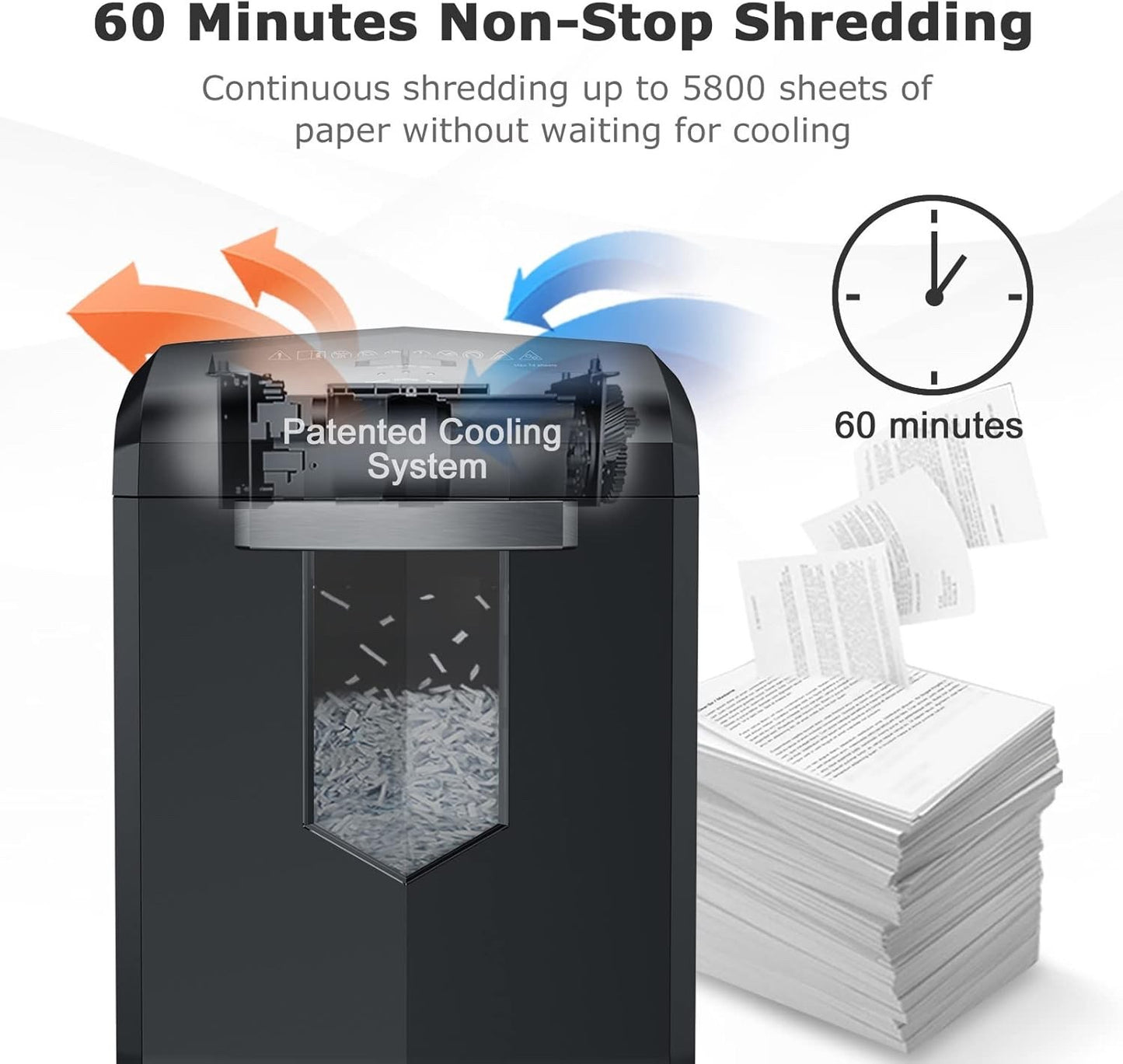 Paper Shredder Heavy Duty 18 Sheet Cross Cut Office Credit Card 23L Bin Black