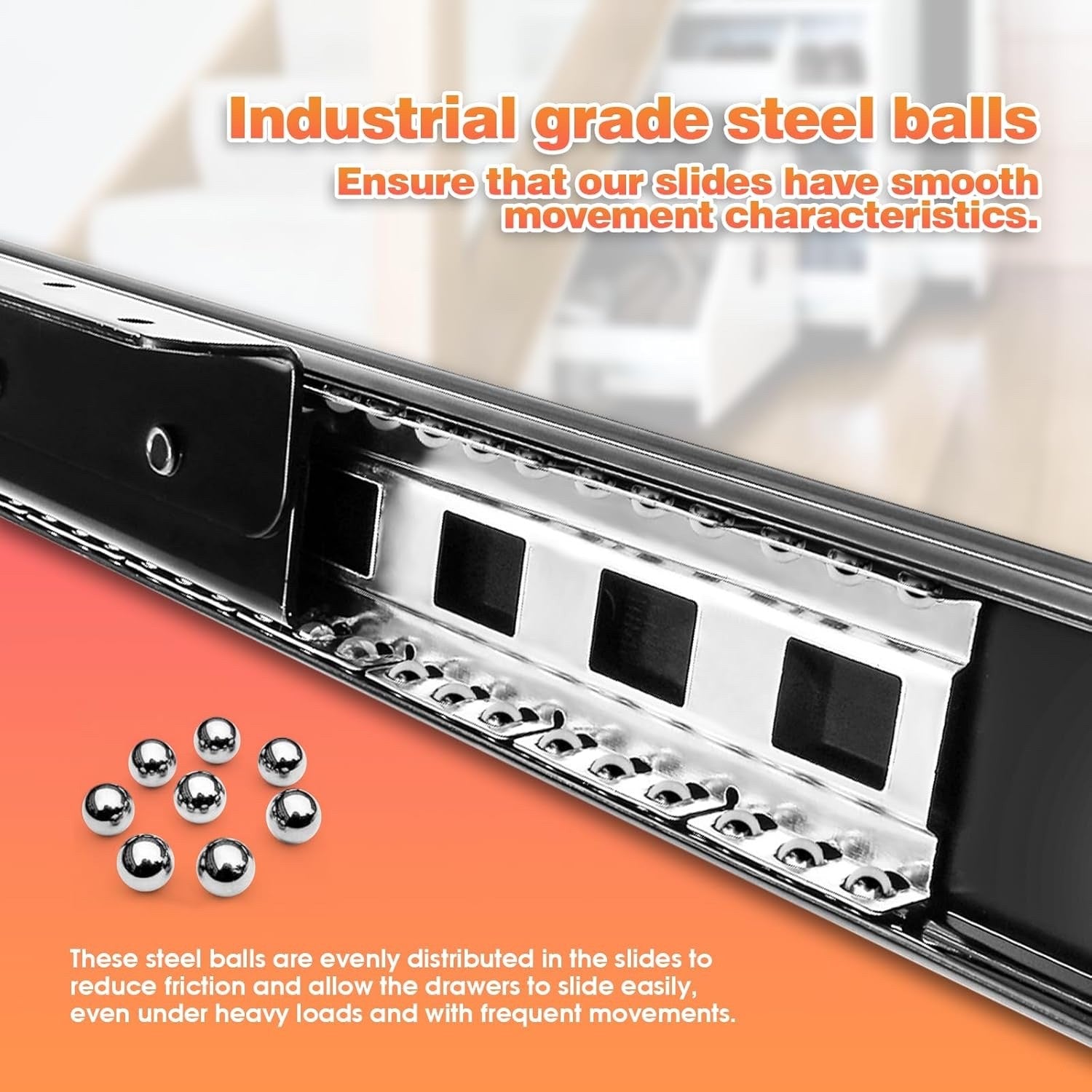 SHUHANG Bottom Full Extension Concealed Drawer Runners 120kg Mounted Pair 600mm