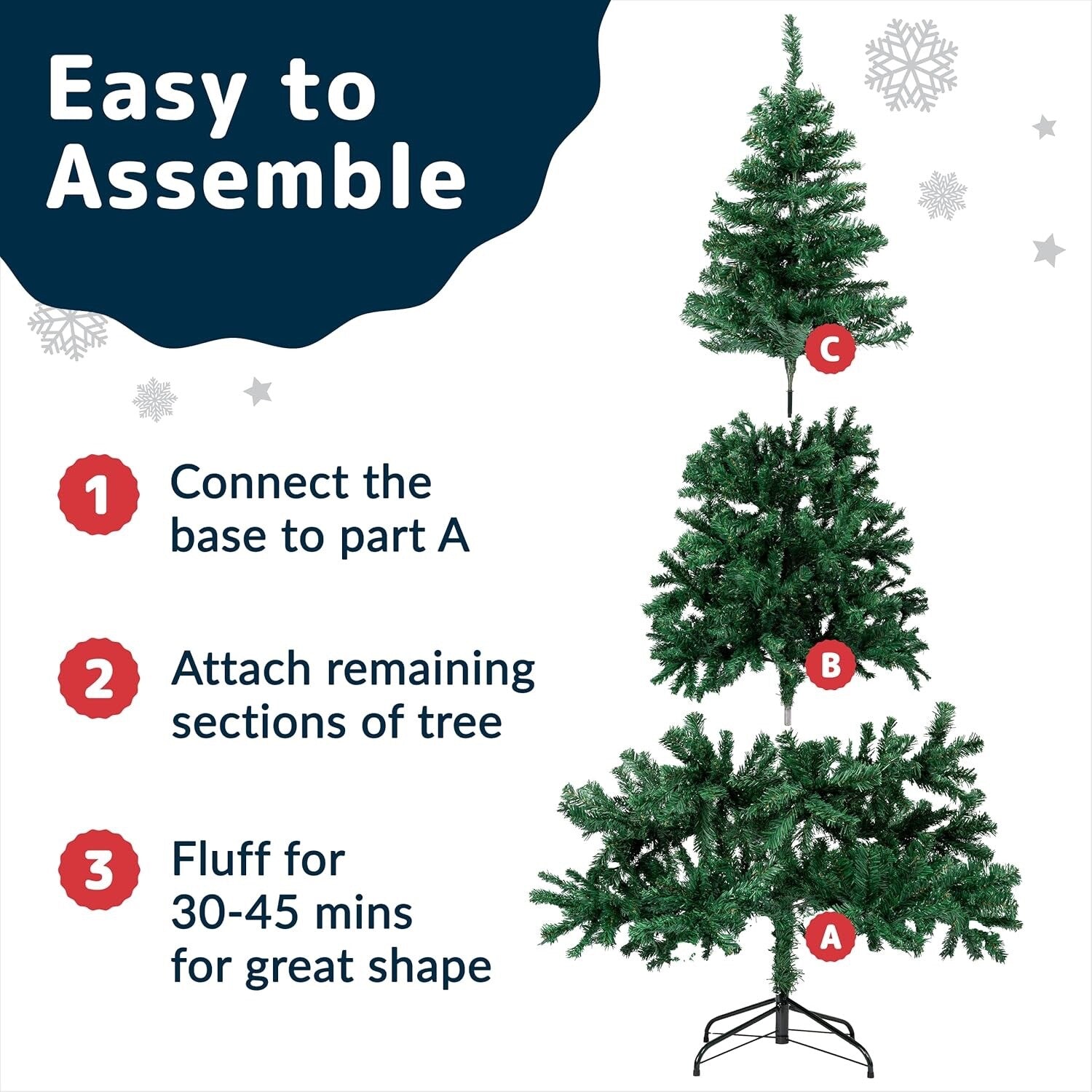 Prextex Pop Up Christmas Tree - 1.8 Meters Artificial Canadian Fir