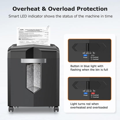 Bonsaii Paper Shredder Micro Cut 12 Sheet 16L 60 Min Heavy Duty P-4 Security