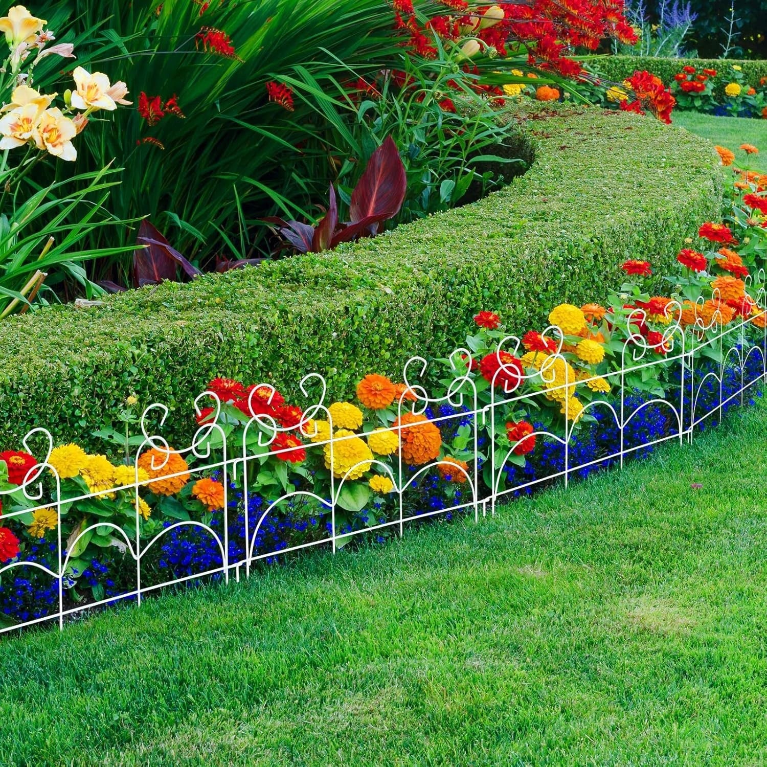 5.5m Metal Garden Edging Fence Rustproof Border 10 Pack 33cm High