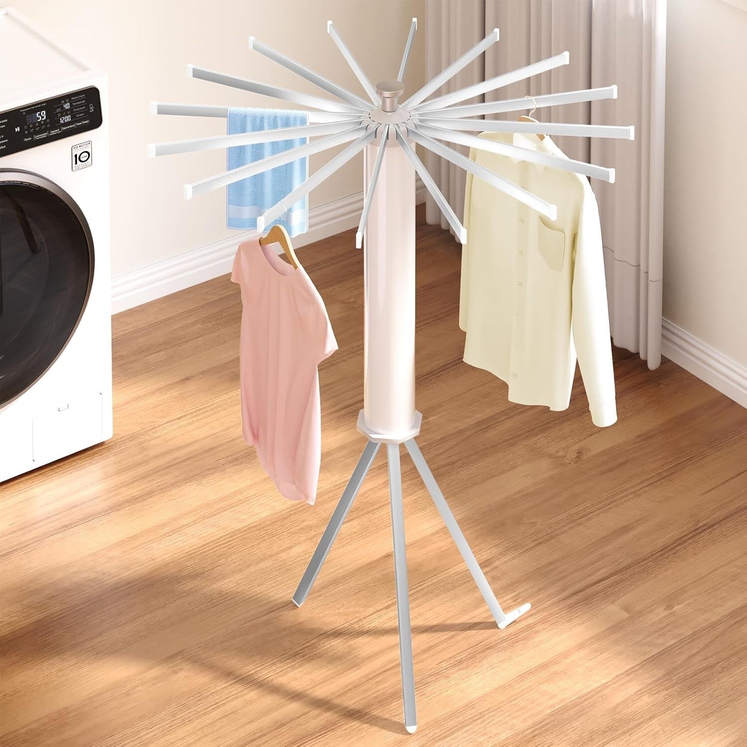 MAXXIVO Foldable Tripod Clothes Drying Rack Versatile Folding Clothes Rack
