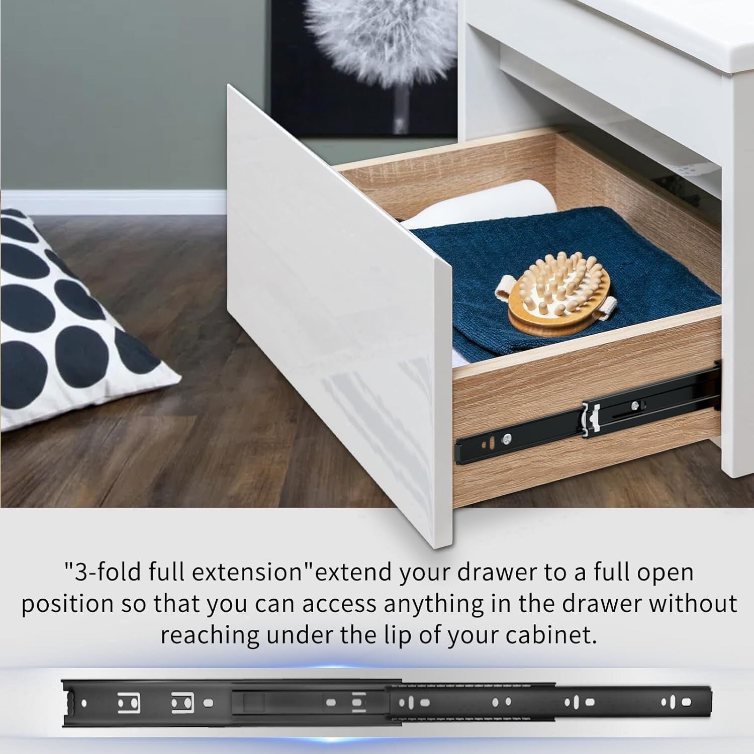 550mm Heavy Duty Drawer Runners Full Extension Ball Bearing 45kg Pair