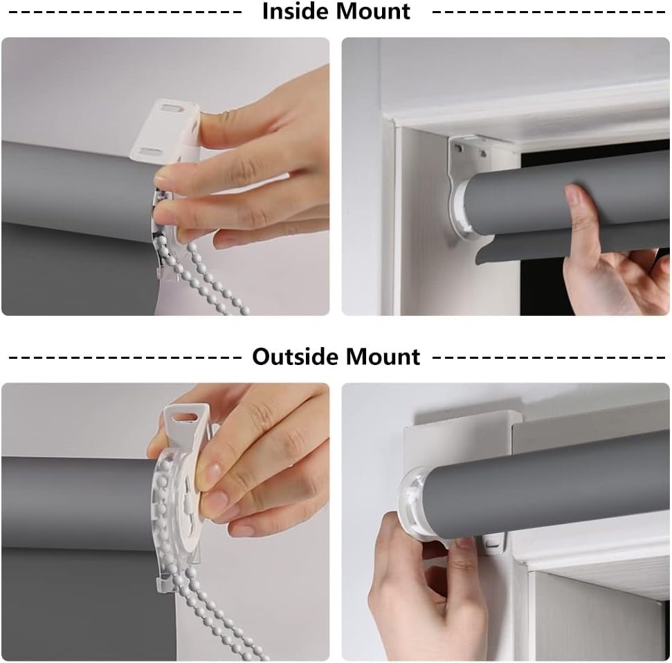 Grey Blackout Roller Blind Thermal UV Waterproof Window Shade Indoor