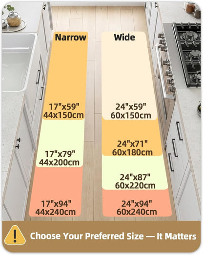 Kitchen Floor Mat Runner Anti Fatigue 60x180cm Grey Non Slip Waterproof PVC