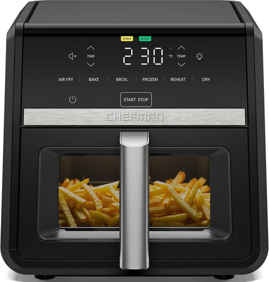 Digital Air Fryer Oven 8.5L XL 1750W 6 in 1 Touchscreen 230C Window Black