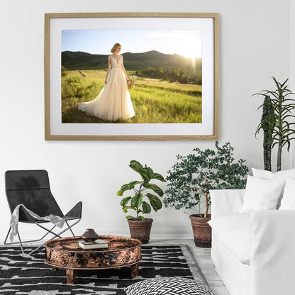 Picture Frame Set 50x70cm Wooden 3 Pack Poster Photo Mount Wall Hanging Oak