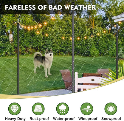 String Light Poles Outdoor 2 Pack 9.8FT Steel Garden Patio Deck Stand Black