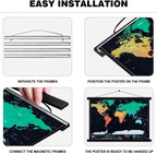 A0 Magnetic Poster Frame Light Wood Print Hanger Wall Hanging Rails