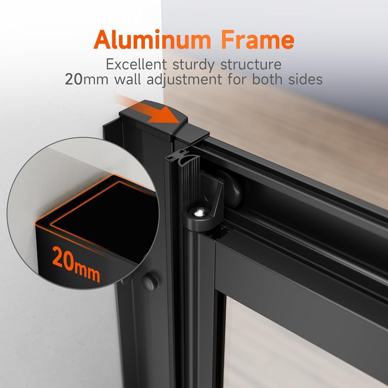 ELEGANT 860mm Black Bi Fold Shower Enclosure Inwards Opening