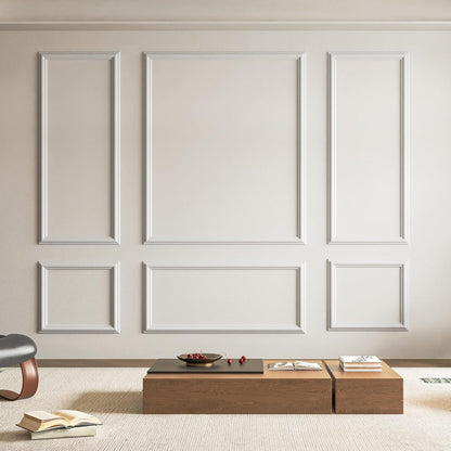 Wall Moulding Panel Kit Pre Cut Wainscoting 24pc White Polystyrene DIY Decor