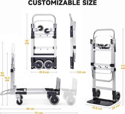 Convertible Hand Truck 2in1 Folding Dolly Cart 110KG Aluminum Adjustable
