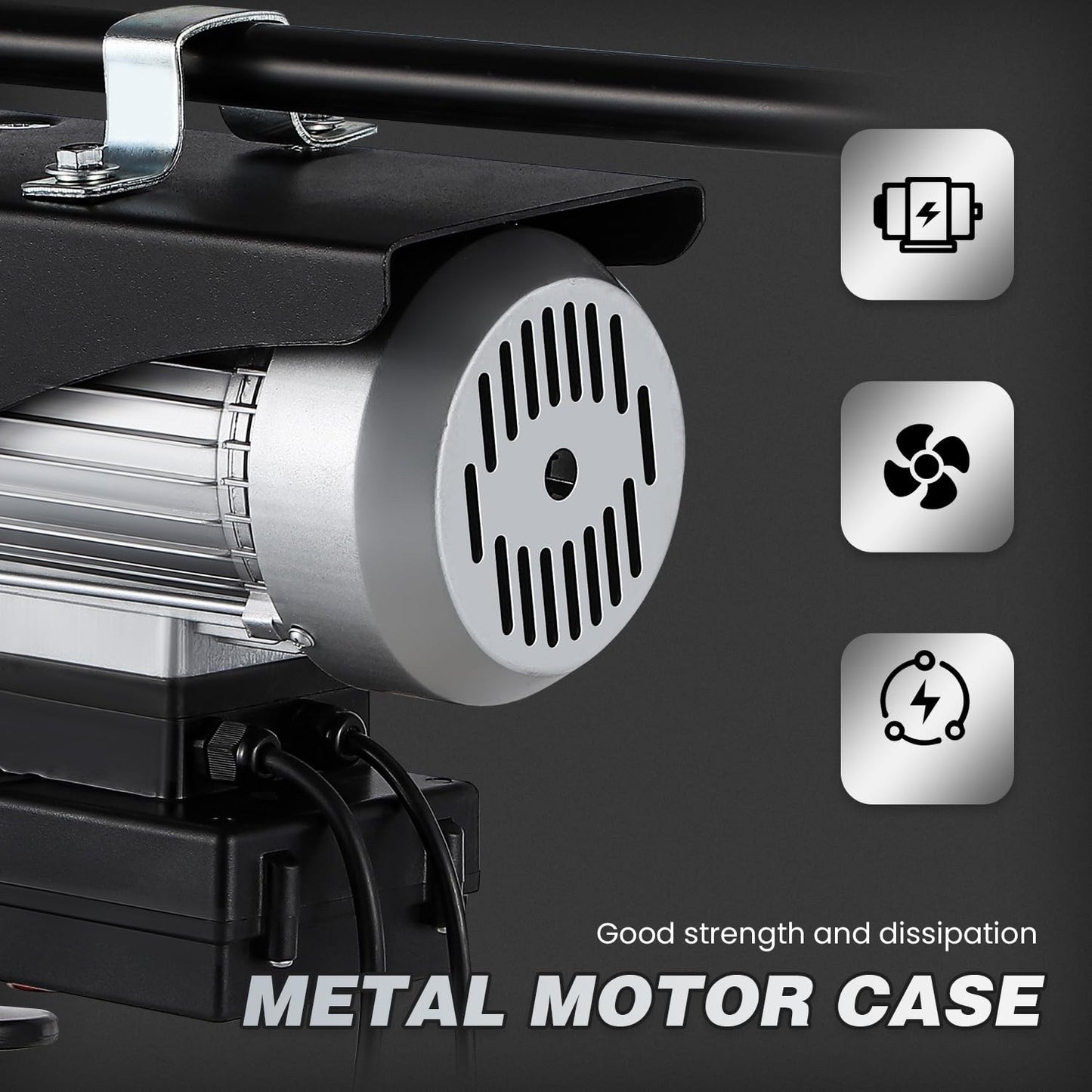 Electric Hoist Winch 140kg 280kg Cable Lift 1600W Wireless Wired Remote Crane