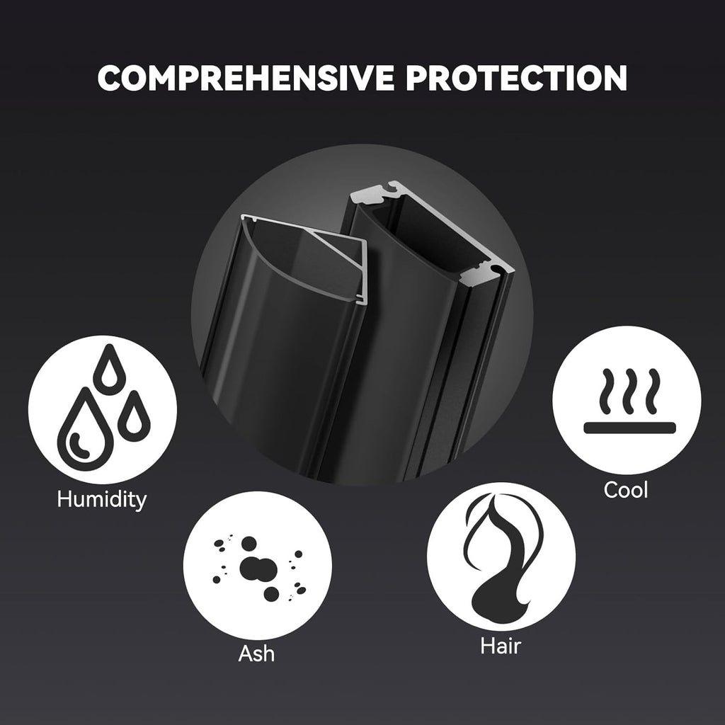 6x1m LED Aluminum Channel U Shape Diffuser Strip Cover Mount Clips Kit