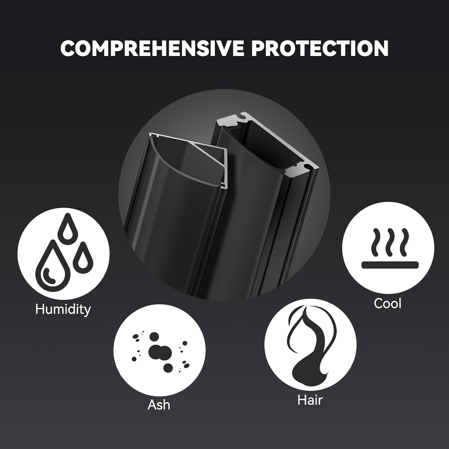 6x1m LED Aluminum Channel U Shape Diffuser Strip Cover Mount Clips Kit