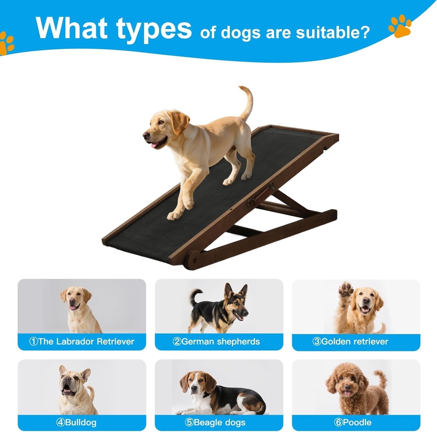 Dog Ramp Pet Steps Adjustable 5 Step Foldable Bed Sofa Car Small Large Dogs