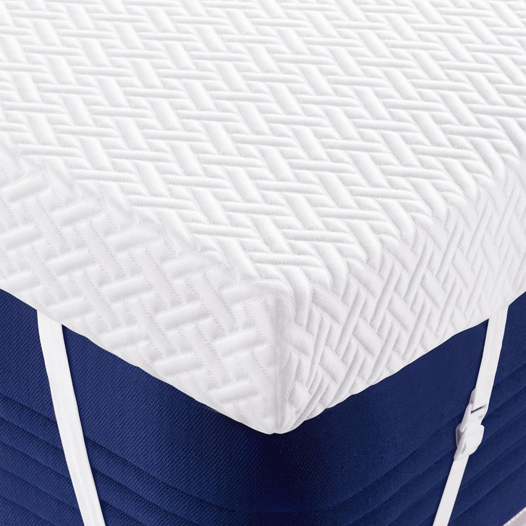 Fijinhom 3 Inch Memory Foam Mattress Topper Double Bed Washable Cover 135x190cm