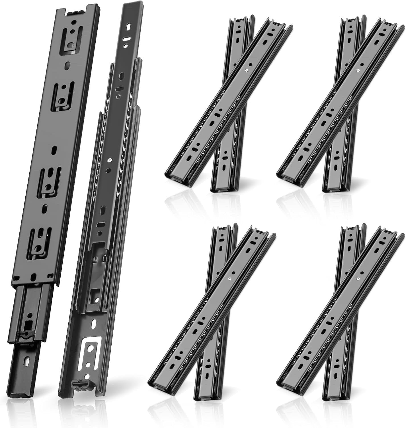 Heavy Duty Drawer Runners Full Extension Ball Bearing Slides 5 Pairs 48kg Load