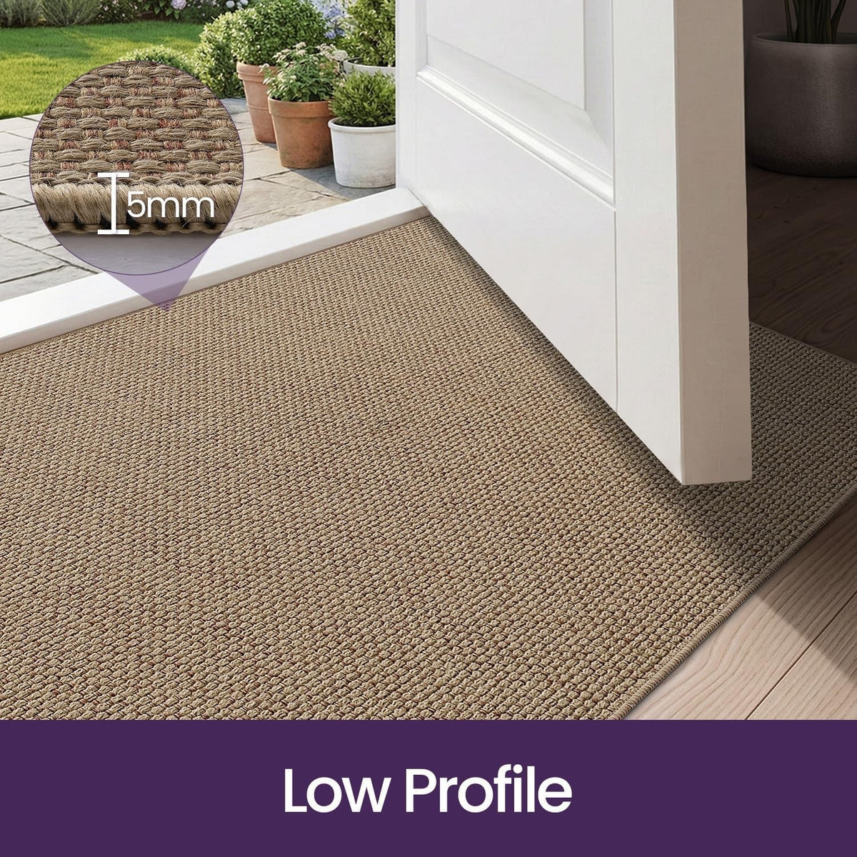 Door Mat Indoor Doormat Dirt Trapper Non Slip Rubber Backing 90x140cm Taupe Rug