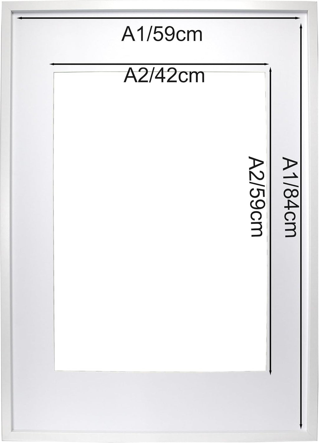 A1 Picture Frame Set of 3 with Mount for A2 Poster Photo Display