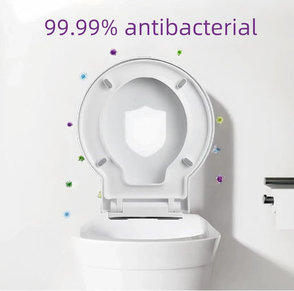 Round Toilet Seat Replacement Soft Close White Top Fix Quick Release 44x39cm WC