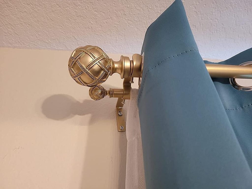 1 Inch Diameter Double Curtain Rod Set Double Curtain gold