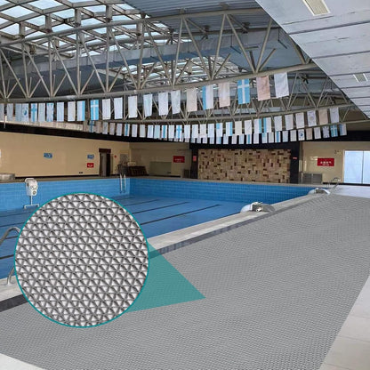Non Slip Drainage Matting 5m x 90cm Grey PVC Wet Area Floor Runner 5.5mm Thick
