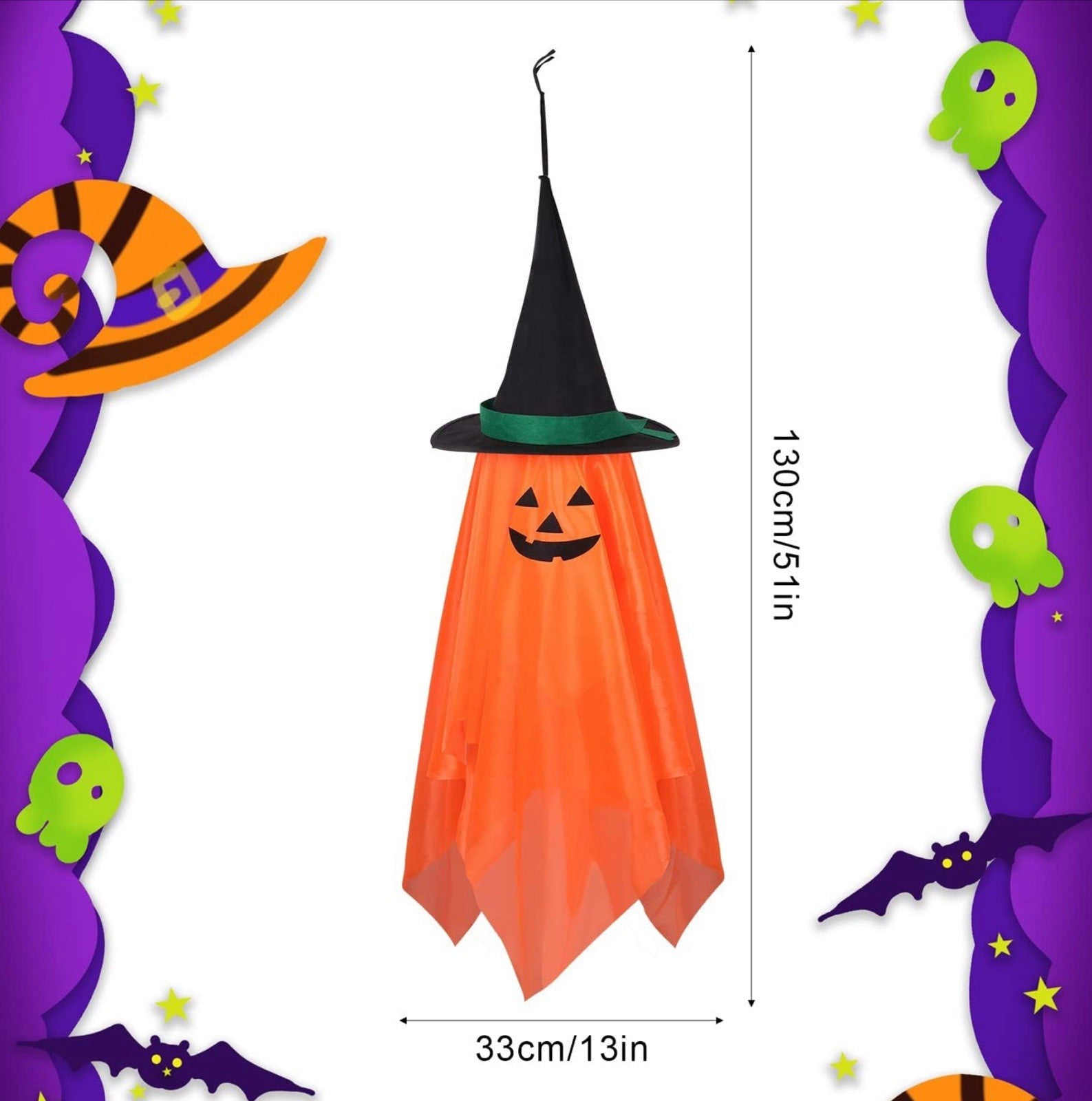 AIEX Halloween Pumpkin Decorations, Hanging Pumpkin Ornaments Pumpkin Orange