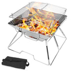Odoland Portable Collapsible Campfire Grill Fire Pit 304 Stainless Steel Outdoor