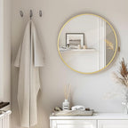 Round Gold Wall Mirror 80cm Hanging Vanity Bathroom Bedroom Decor