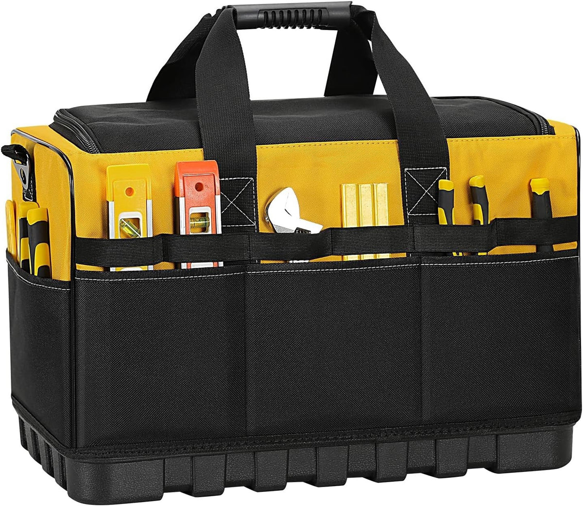 Tool Bag Heavy Duty 20 Inch 15 Pockets Waterproof Base 1680D Yellow Storage