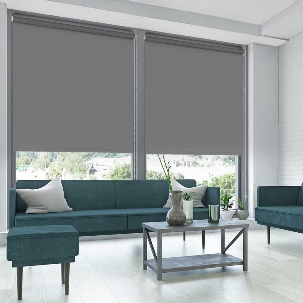 Grey Blackout Roller Blind Thermal UV Waterproof Window Shade Indoor