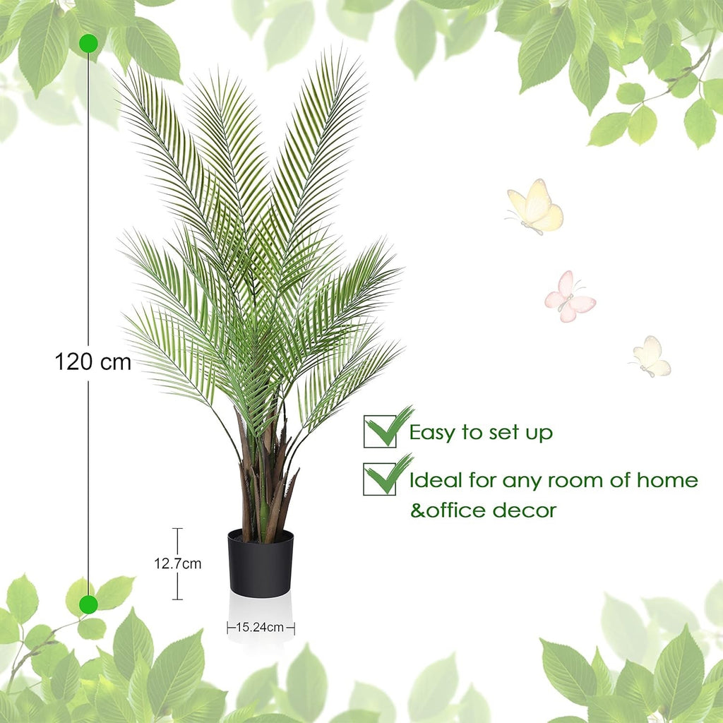 Kazeila Artificial Palm Tree 120cm Decorative Artificial Plant 1 Pack
