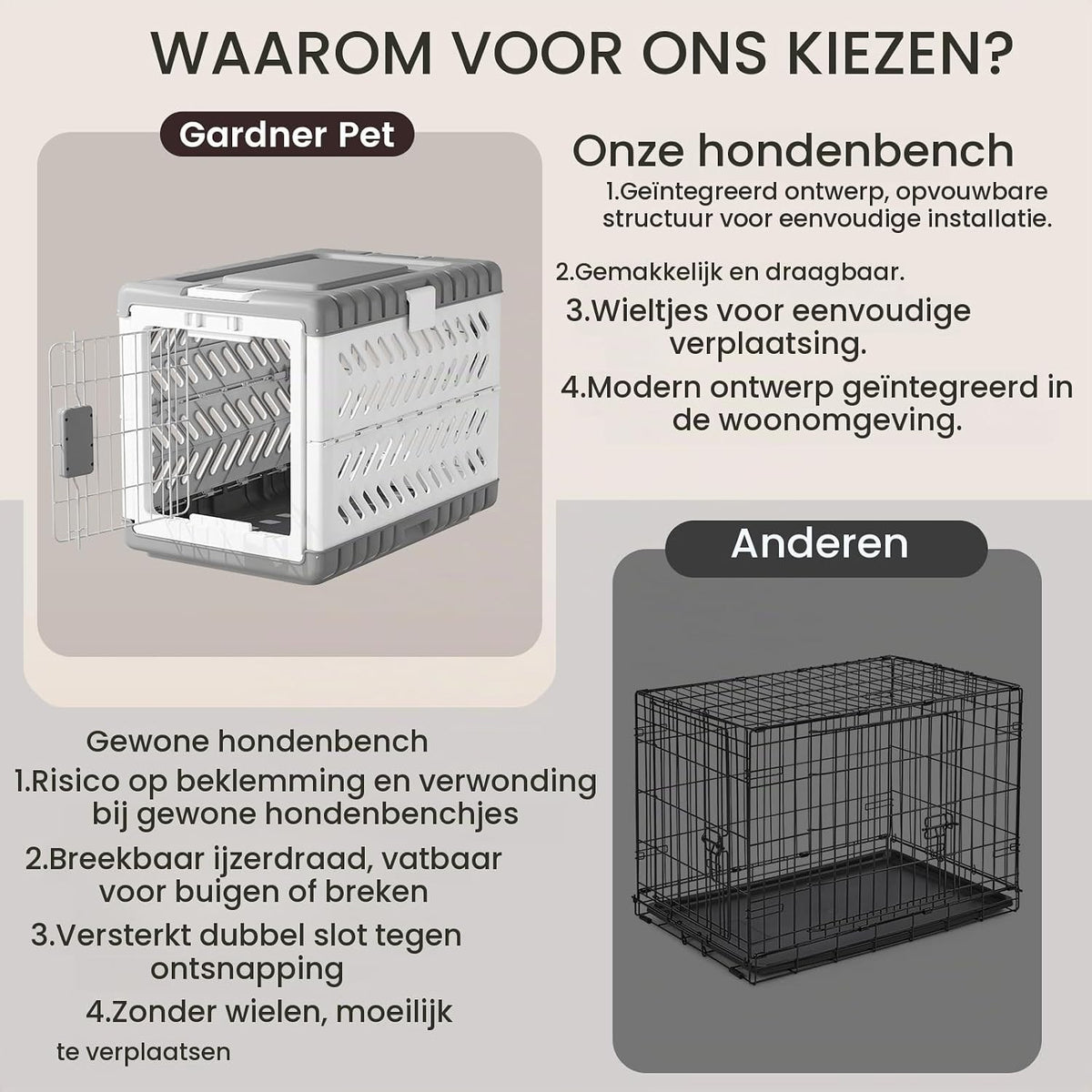 Dog Crate Foldable Transport Box 71x46x53cm Portable 2 Wheels Grey Medium Cage