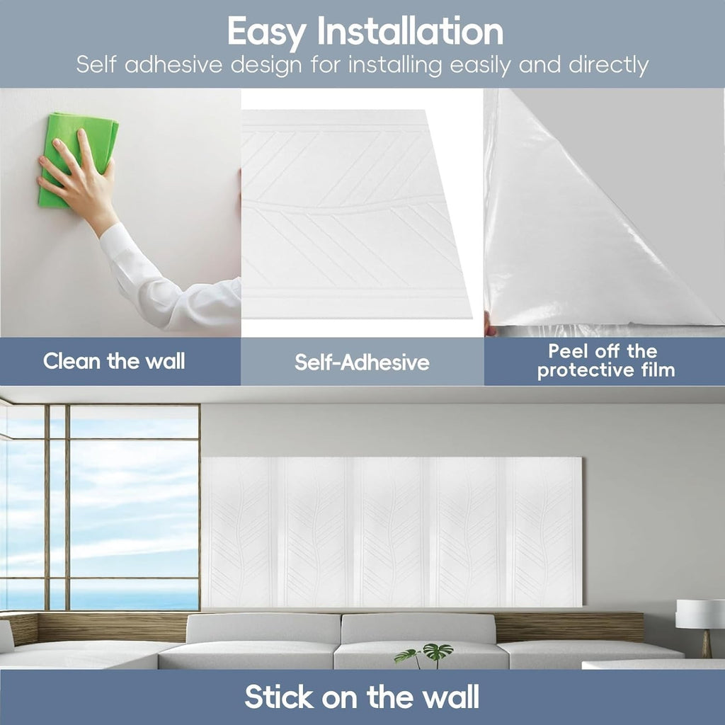 10 Pack White Acoustic Wall Panels 48.8x24.4 Self Adhesive Soundproof Foam Tiles