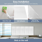 10 Pack White Acoustic Wall Panels 48.8x24.4 Self Adhesive Soundproof Foam Tiles