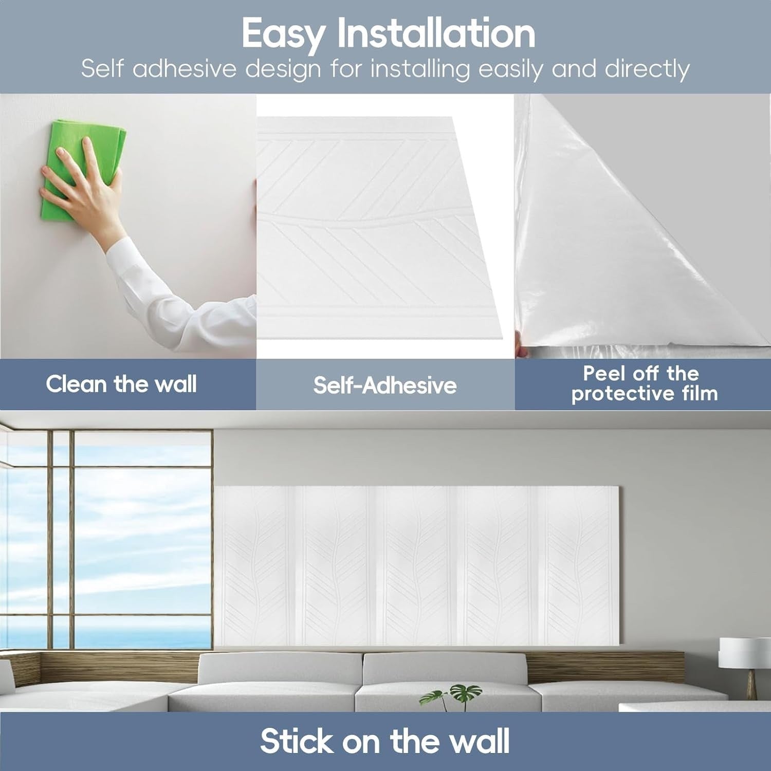 10 Pack White Acoustic Wall Panels 48.8x24.4 Self Adhesive Soundproof Foam Tiles