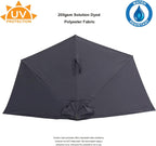 2.75m Half Round Wall Parasol Garden Patio Umbrella Crank Tilt UV Black