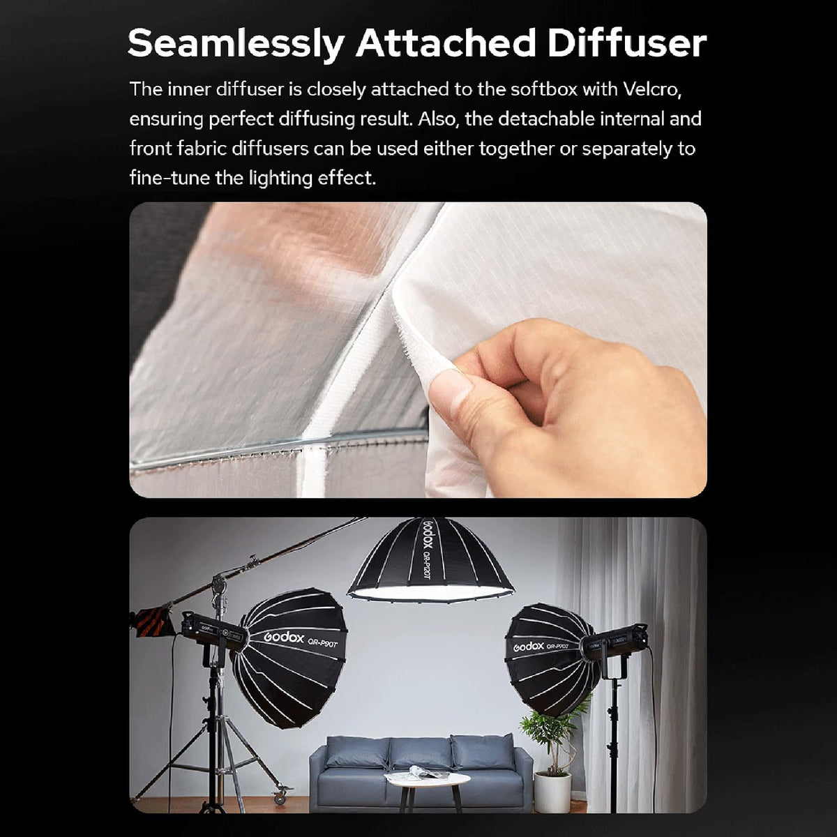 Photography Softbox Parabolic 150cm Quick Release Bowens Mount Diffusers Bag