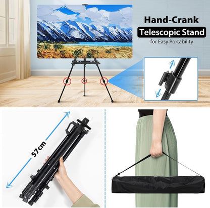 Artist Easel Tripod Stand 50-152cm Aluminium Painting Canvas Carry Bag Black