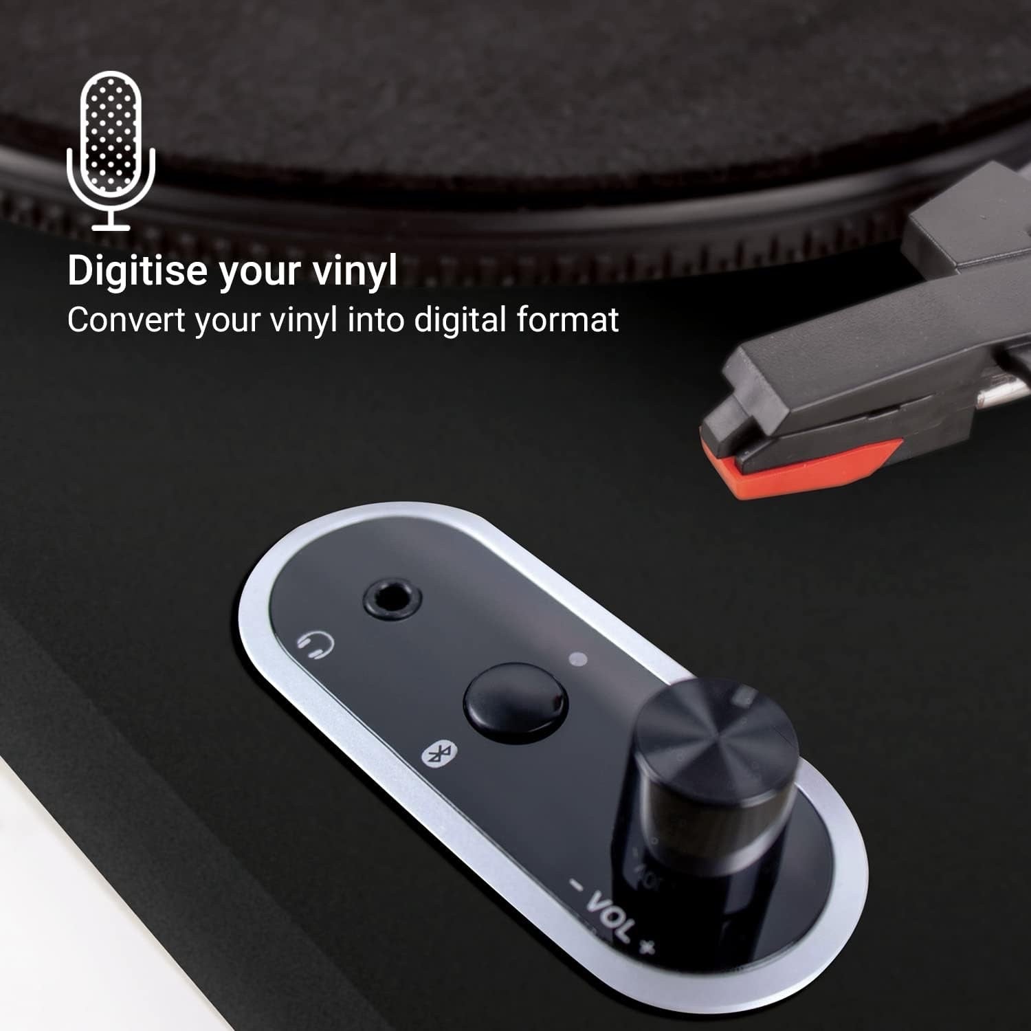 Jam Spun Out Bluetooth Vinyl LP Record Player Turntable 3 Speed Portable Black